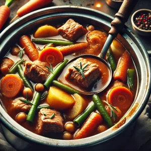 pot of homemade pork stew