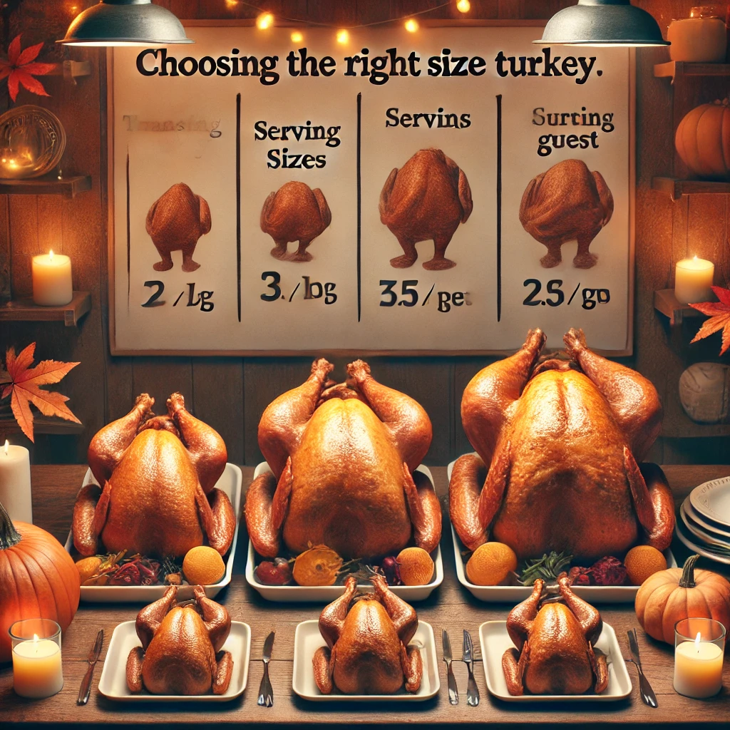 Choosing the right size Thanksgiving turkey based on serving sizes per guest