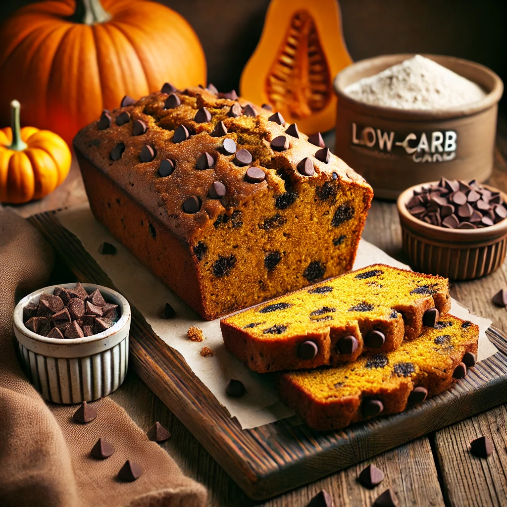 Low-Carb Chocolate Chip Pumpkin Bread