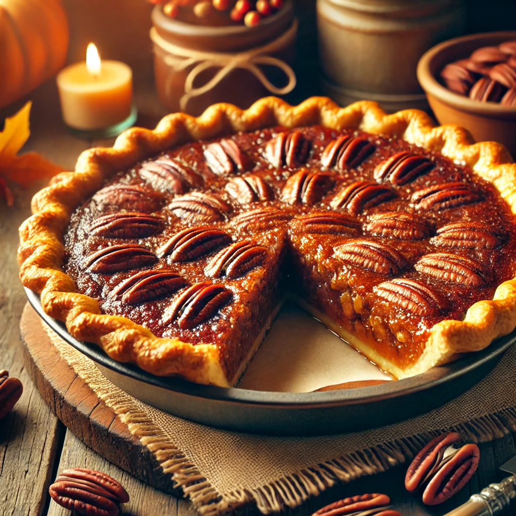 freshly baked classic pecan pie