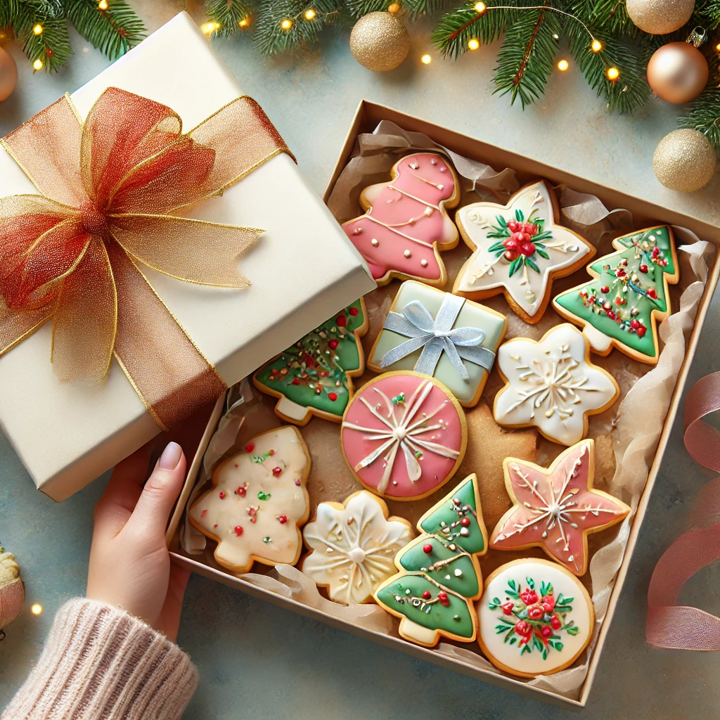 holiday-themed-sugar-cookies-arranged-in-a-festive-gift-box