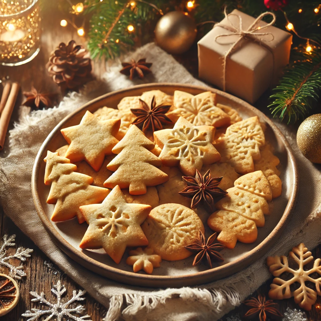 classic-holiday-sugar-cookies-arranged-on-a-rustic-plate-surrounded-by-holiday-decorations.