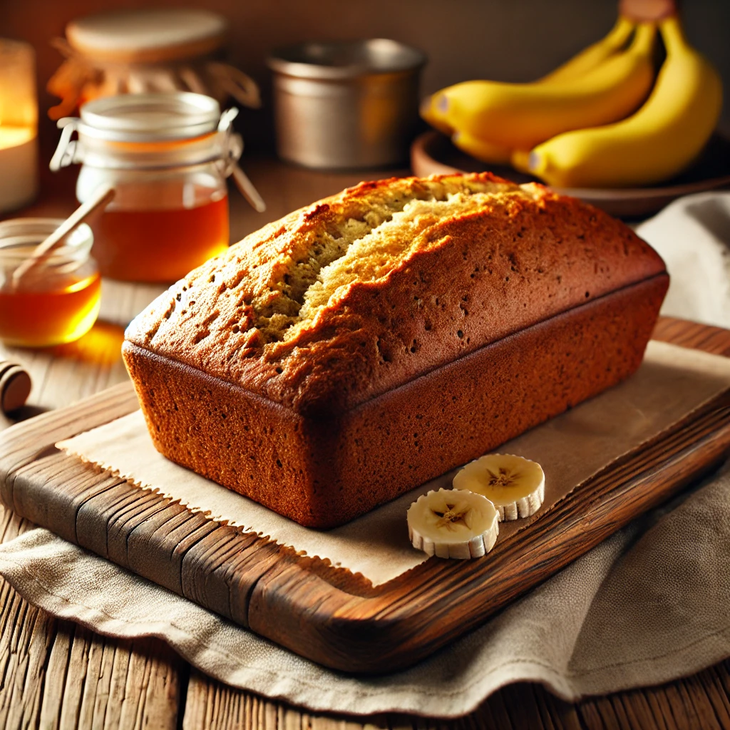 freshly baked homemade banana bread