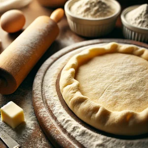 pie dough rolled into circular disc