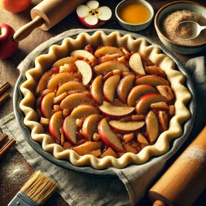 pie crust filled and ready to bake