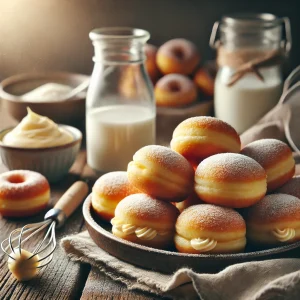 Vanilla Custard Cream Donuts – Soft, Fluffy, and Bakery-Style