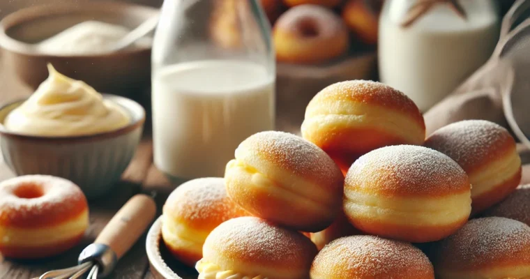 Vanilla Custard Cream Donuts