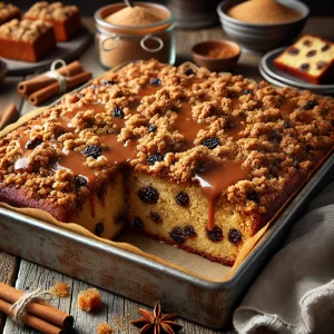 Streusel Spice Cake with Brown Sugar Glaze