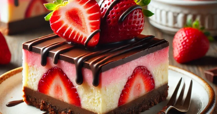 Chocolate Covered Strawberry Cheesecake Bars