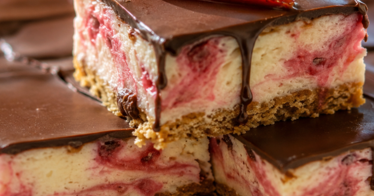 Chocolate Covered Strawberry Cheesecake Bars