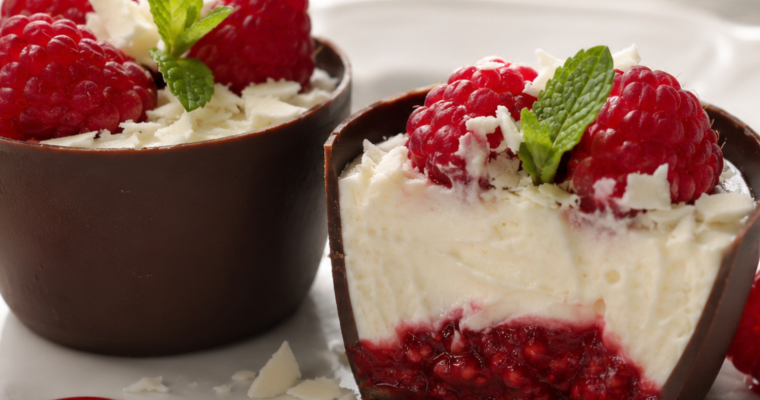 Raspberry White Chocolate Mousse Cups