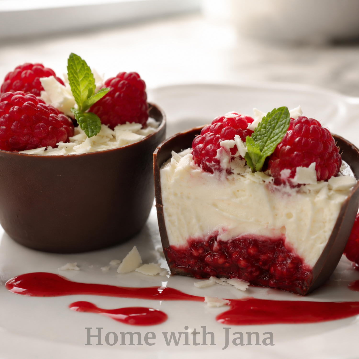 Raspberry White Chocolate Mousse Cups