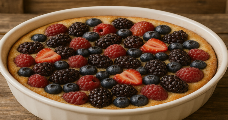 Sugared Berry Cobbler Cake