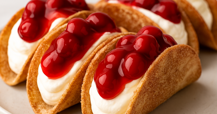 Cherry Cheesecake Tacos