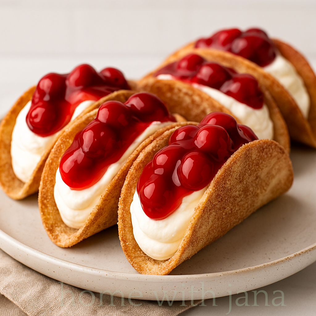 Cherry Cheesecake Tacos