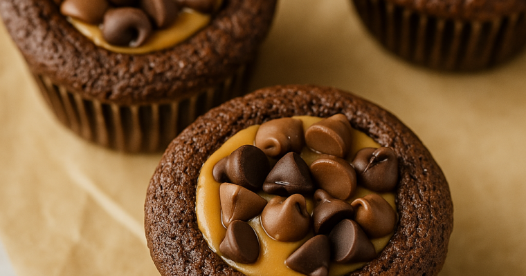 Peanut Butter Cup Brownie Muffins