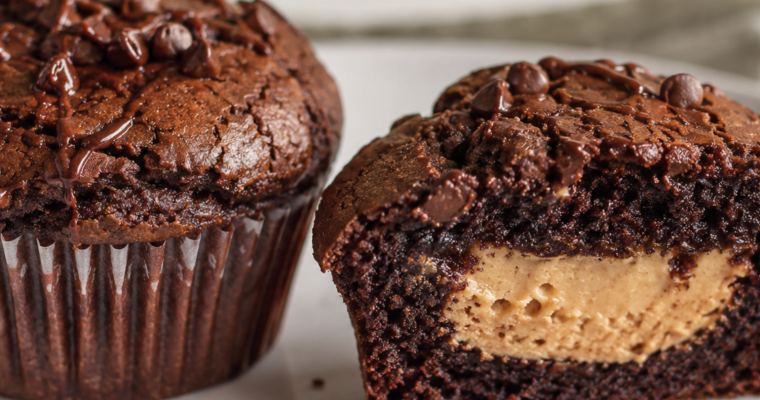 Peanut Butter Cup Brownie Muffins
