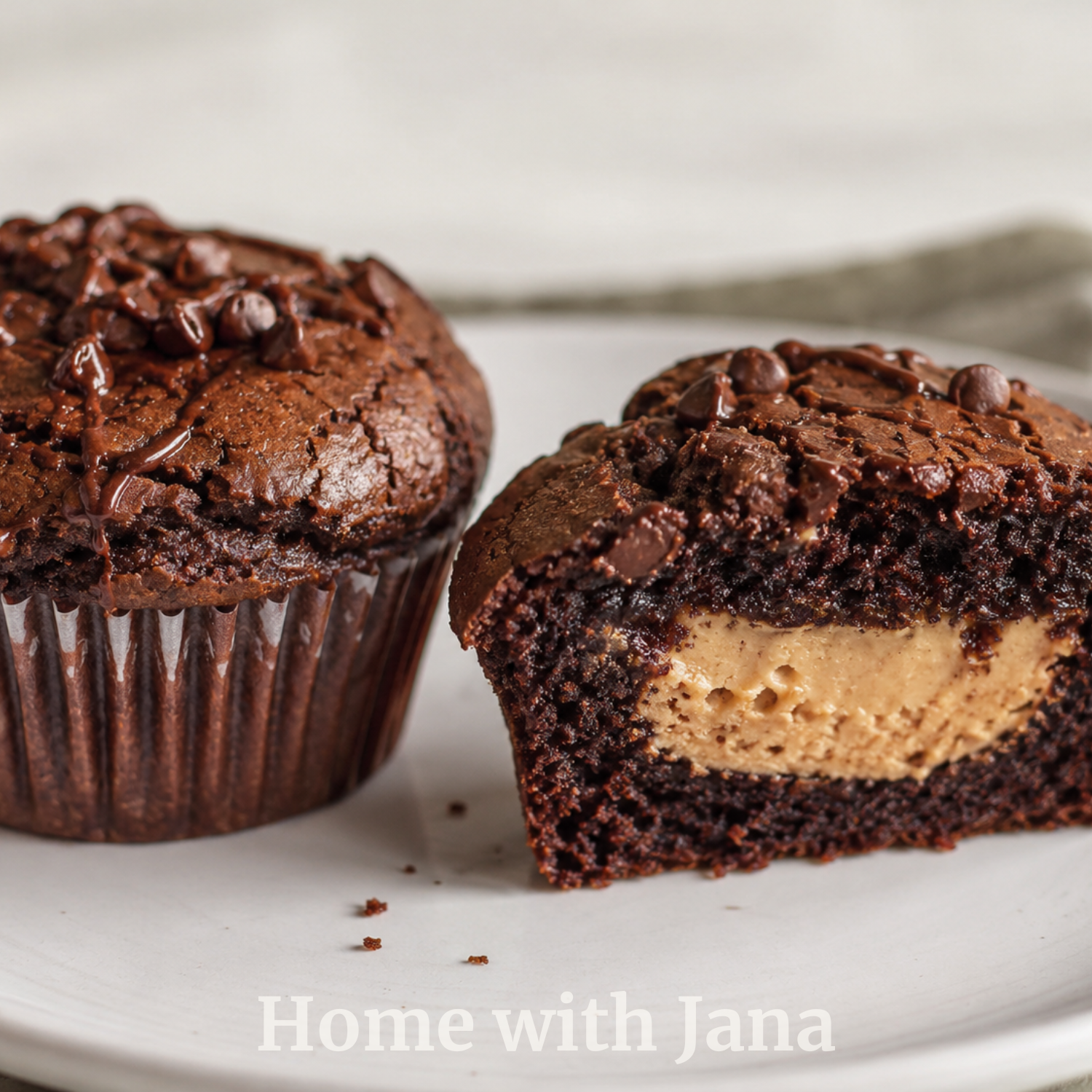 Peanut Butter Cup Brownie Muffins