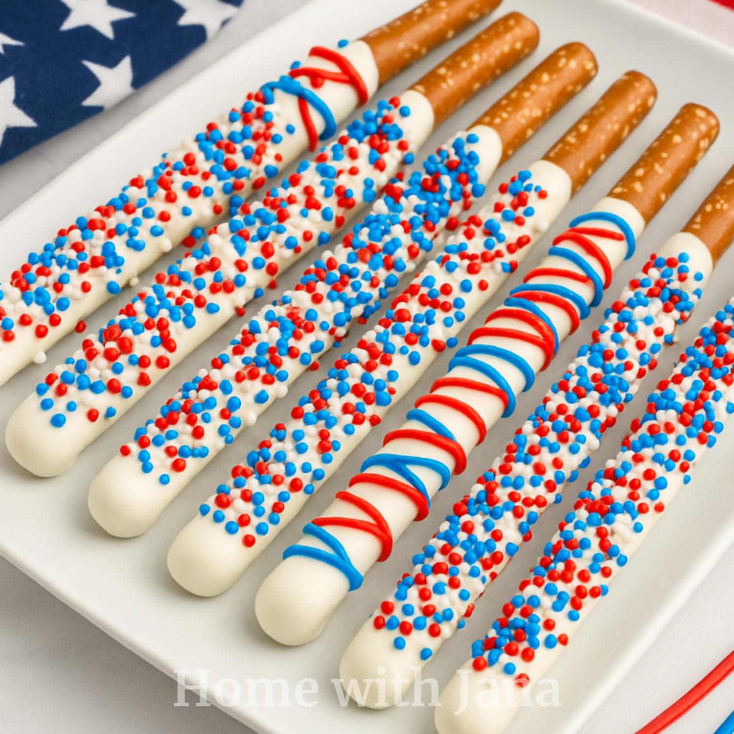 Patriotic Pretzel Rods
