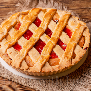 homemade cherry pie with lattice crust