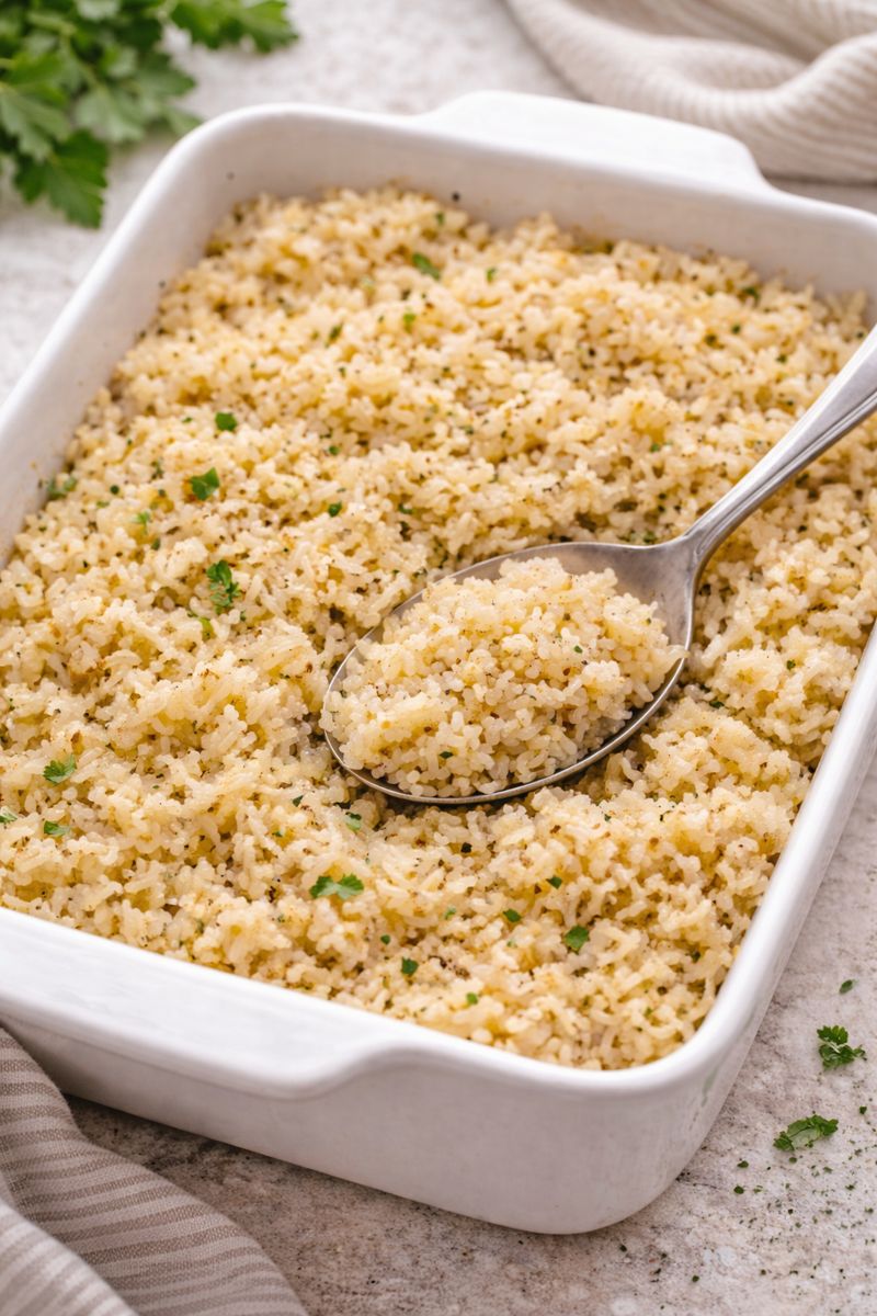 Oven-Baked Seasoned Rice