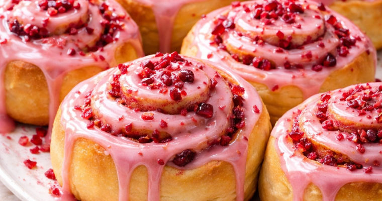 Old-Fashioned Cherry Sweet Rolls with Cherry Cream Cheese Glaze