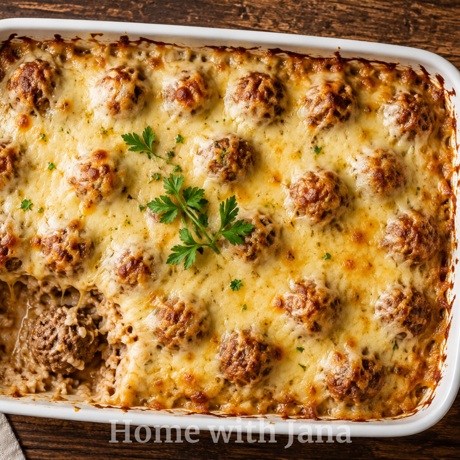 French Onion Meatballs and Rice