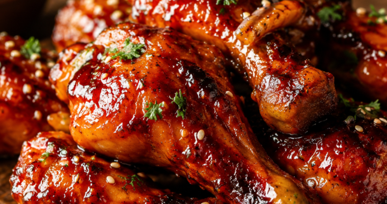 Sticky Honey BBQ Chicken Drumsticks