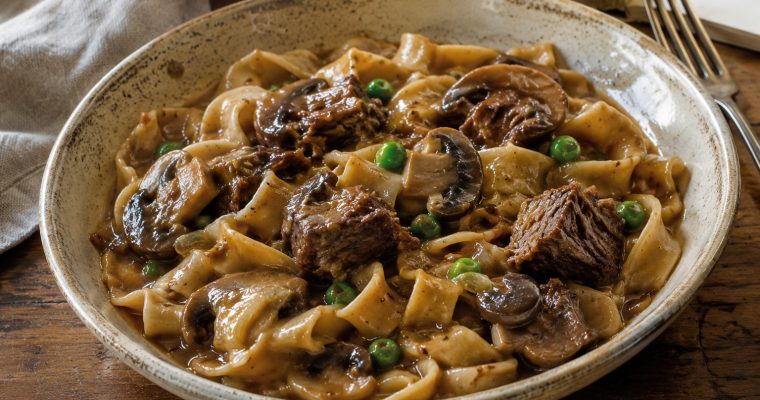 Beef Cube Steak and Noodles with Mushroom Gravy