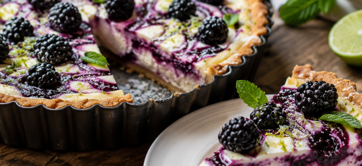 Blackberry Mascarpone Tart with Lime & Mint