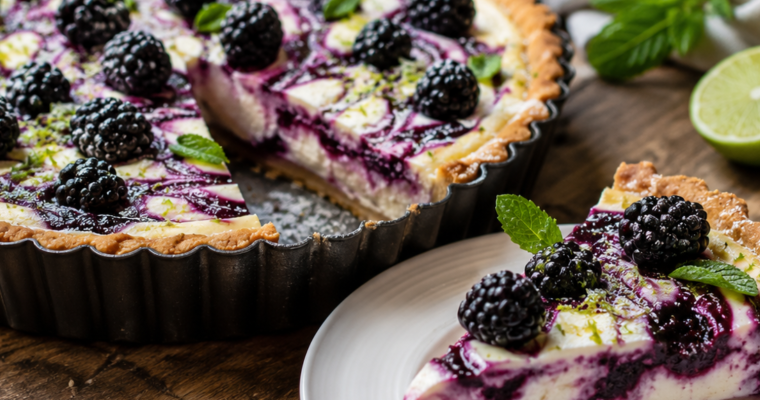 Blackberry Mascarpone Tart with Lime & Mint