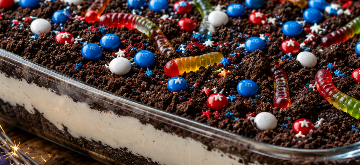 No-Bake 4th of July Dirt Cake Casserole