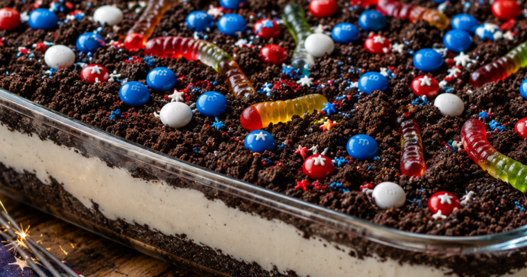 No-Bake 4th of July Dirt Cake Casserole