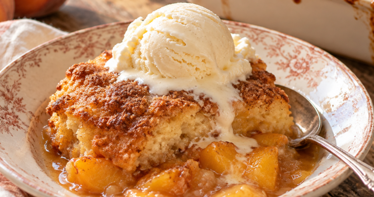 Old-Fashioned Peach Pudding Cake