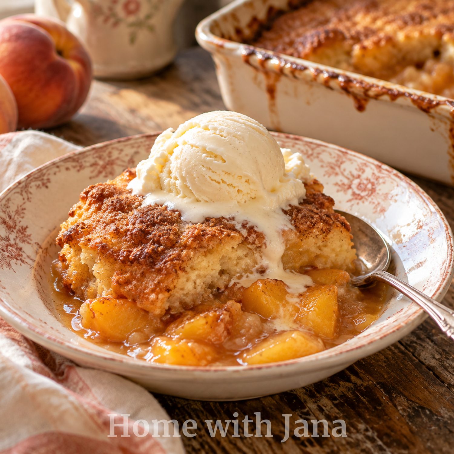 Old-Fashioned Peach Pudding Cake